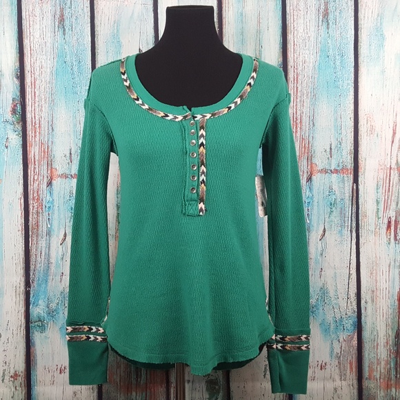 Free People Tops - Free People Rainbow Long Sleeve Thermal Top